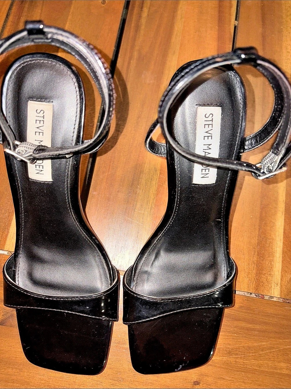 Steve Madden Lange Black Square Toe Heels US 6
